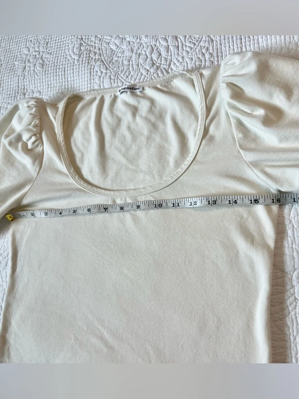 Reformation Frances T-Shirt Organic Cotton Puff Sleeve Top